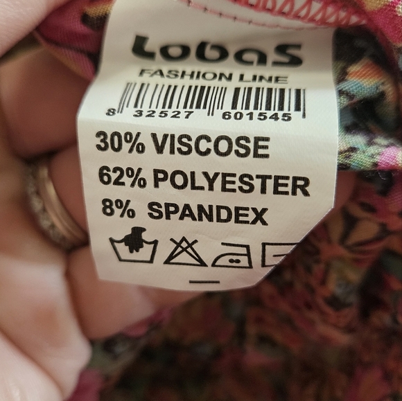 LOBAS Ditsy Floral Boho Flowy Shift Long Sleeve Mini Dress. Pink Multi. Size Med - Picture 5 of 14